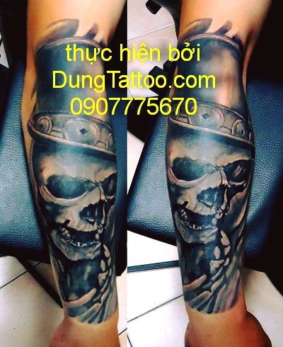 Hình xăm đầu lâu 3d châu âu dũng đã xong bạn nào thích liên hệ 0907775670