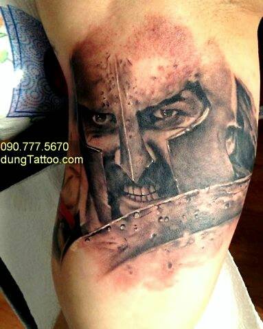 Hình xăm 3d chiến binh la mã 300- xăm gọi 0907775670