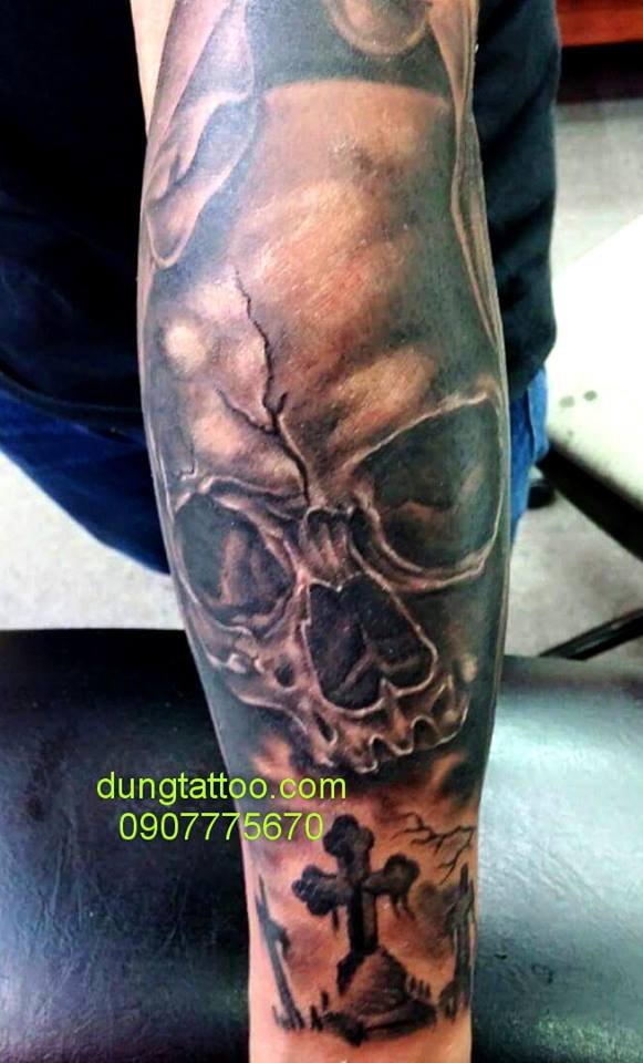 hình xăm đầu sọ châu âu ( lâu) thực hiện xong tuần trước cho khách biên hoà