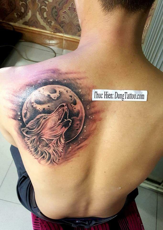 Hình xăm sói trăng -thực hiện tại dũng 0907775670