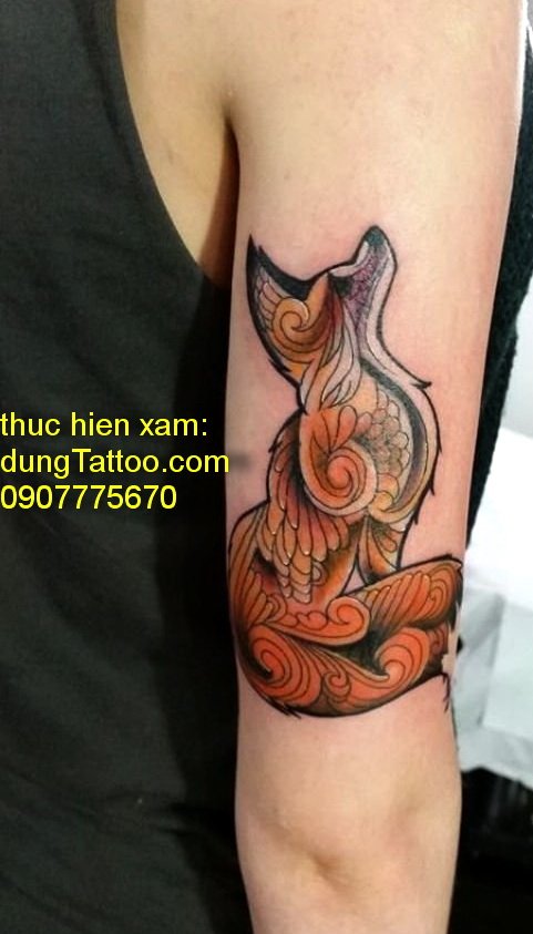 hinh xam con cao mau 3d tay nho nu tinh xam nghe thuat tai dung tattoo 0907775670